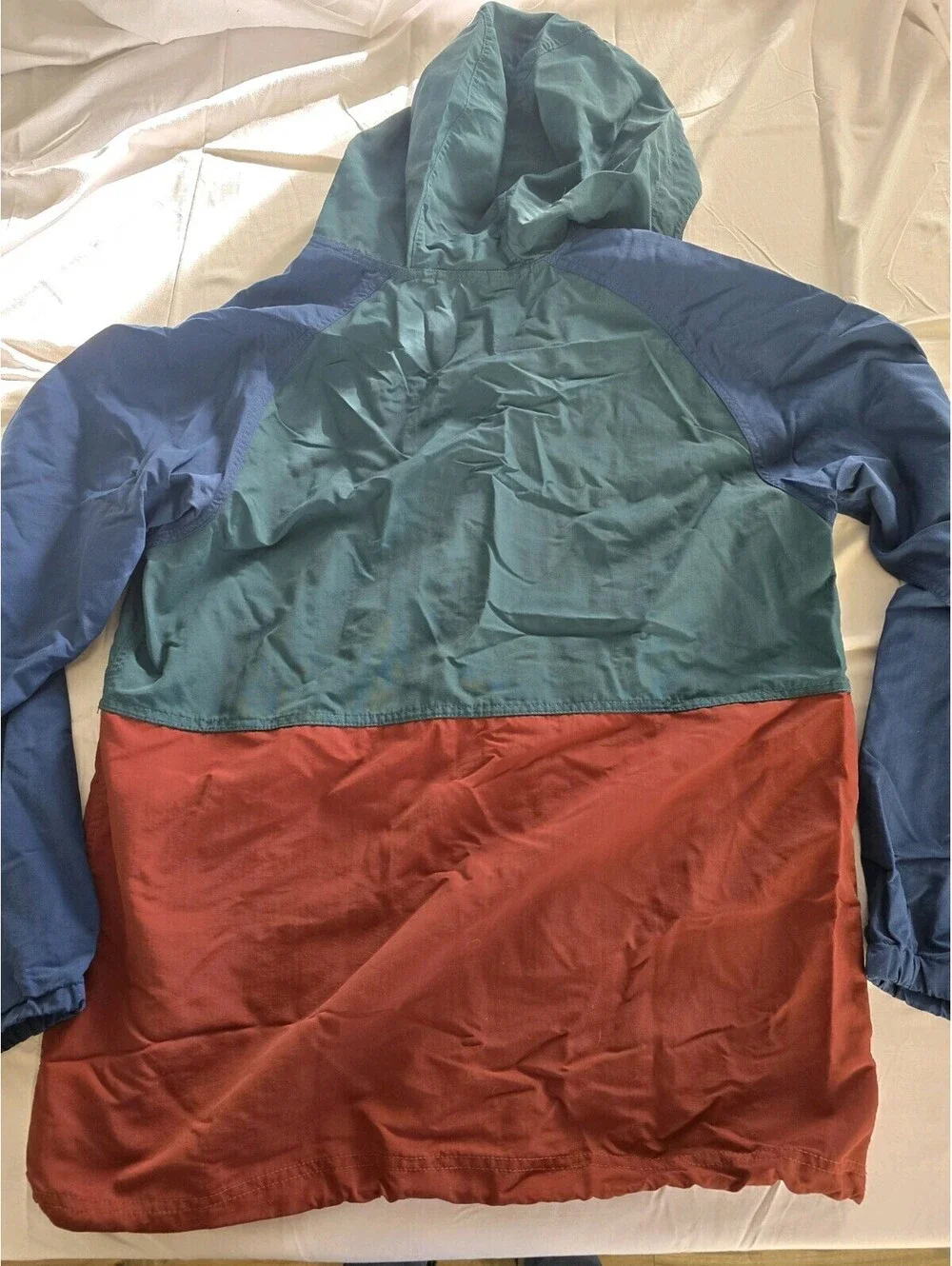 LL Bean Men’s 1/2 Zip Aztec Color block Anorak Hooded Windbreaker M Tall VTG